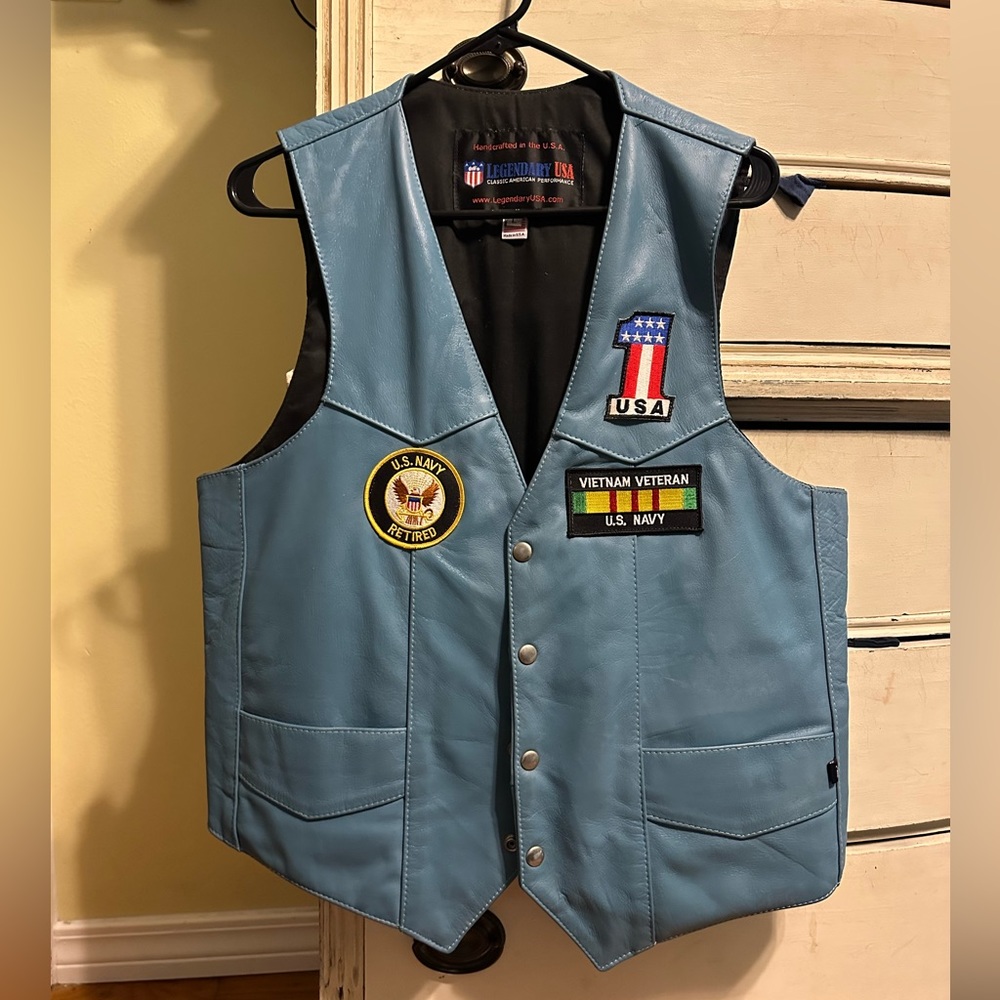 Vintage Legendary USA Leather vest with patches